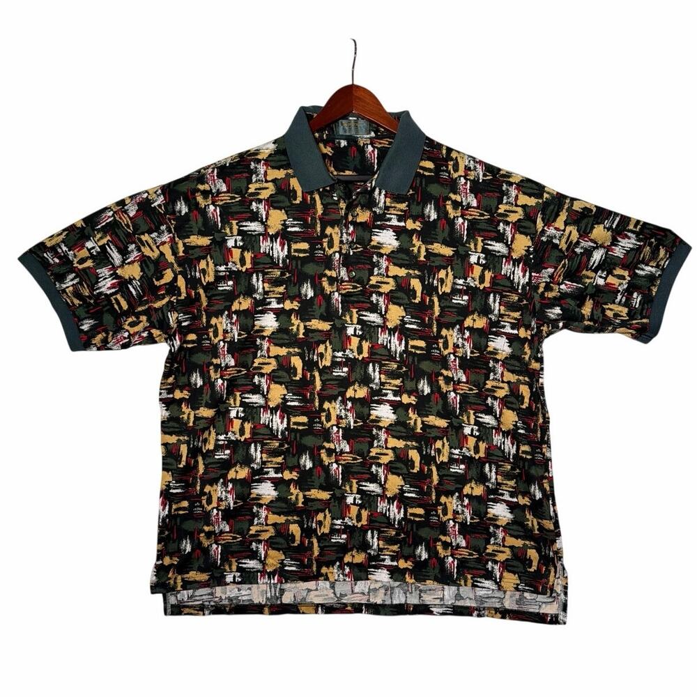Descente Golf Collection Polo Shirt Mens XL Multicolor SS Del Mar Logo Casual
